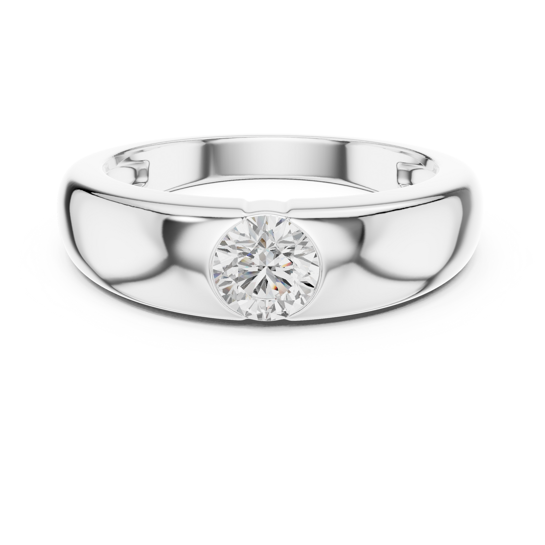 Smooth Dome Mens Ring — 0.01ct