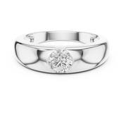 Smooth Dome Mens Ring — 0.01ct