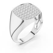Grid Signet Mens Ring — 0.70ct