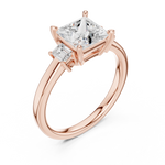 Load image into Gallery viewer, Royale Princess Cut Three-Stone Diamond Engagement Ring
