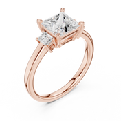 Royale Princess Cut Three-Stone Diamond Engagement Ring