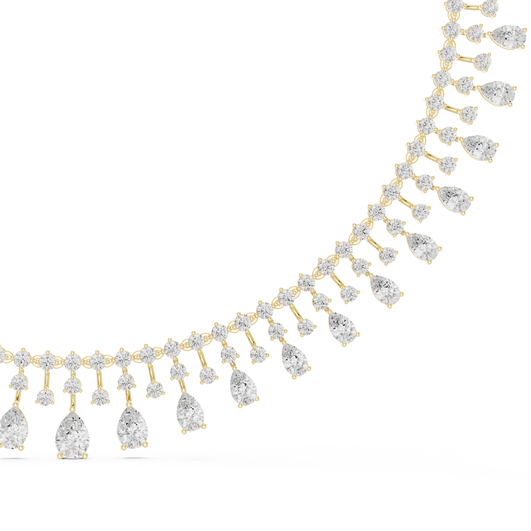 Grand Pear Fringe Necklace — 13.54ct