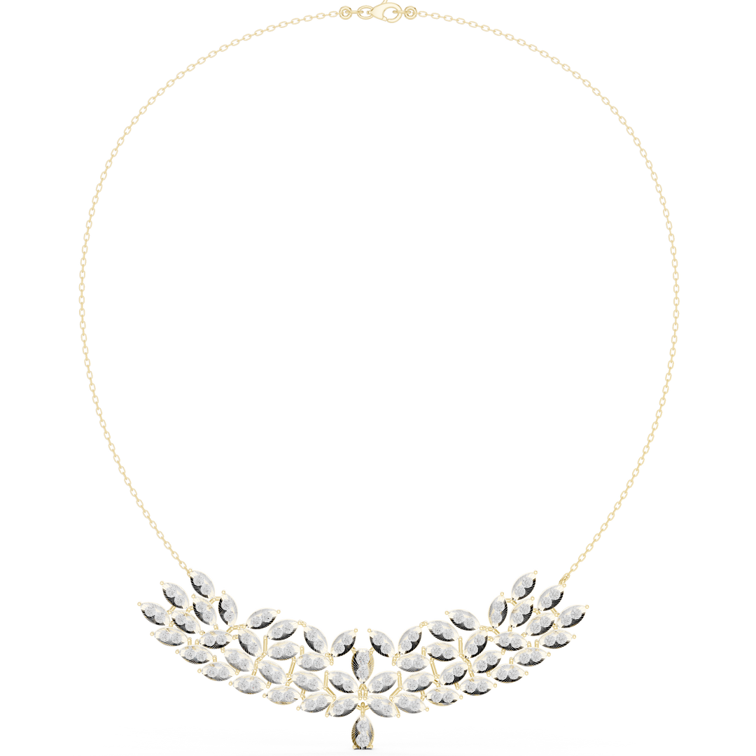 Peacock Fan Choker Necklace — 4.24ct