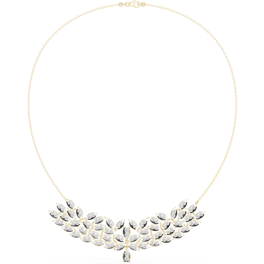Peacock Fan Choker Necklace — 4.24ct