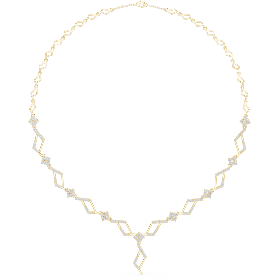 Geometric Chain Station Necklace — 2.95ct