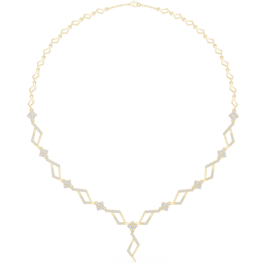Geometric Chain Station Necklace — 2.95ct