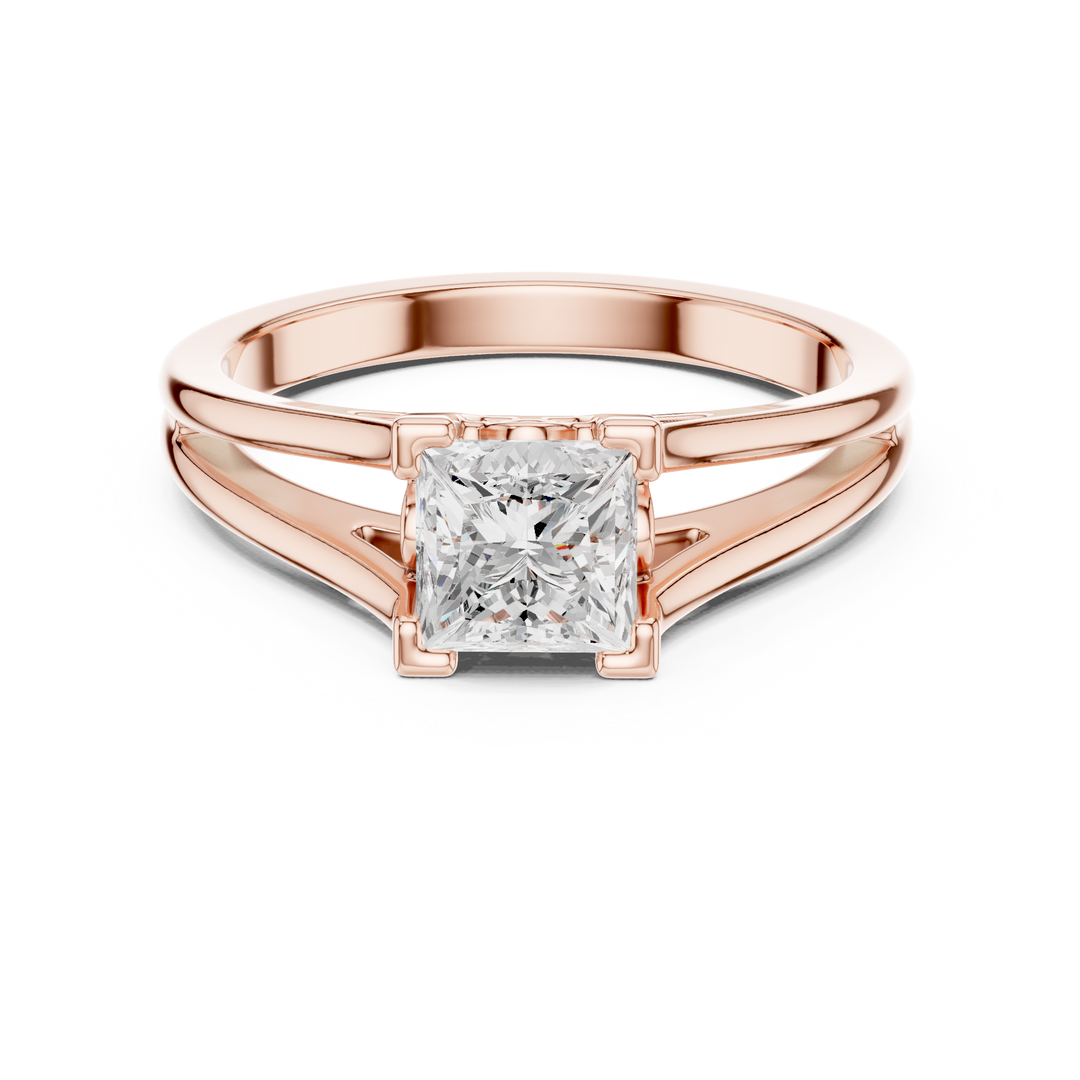 Classic 1.00ct Princess Cut Diamond Solitaire Ring