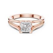 Classic 1.00ct Princess Cut Diamond Solitaire Ring