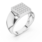 Load image into Gallery viewer, Rectangular Pavé Signet Mens Ring — 0.45ct
