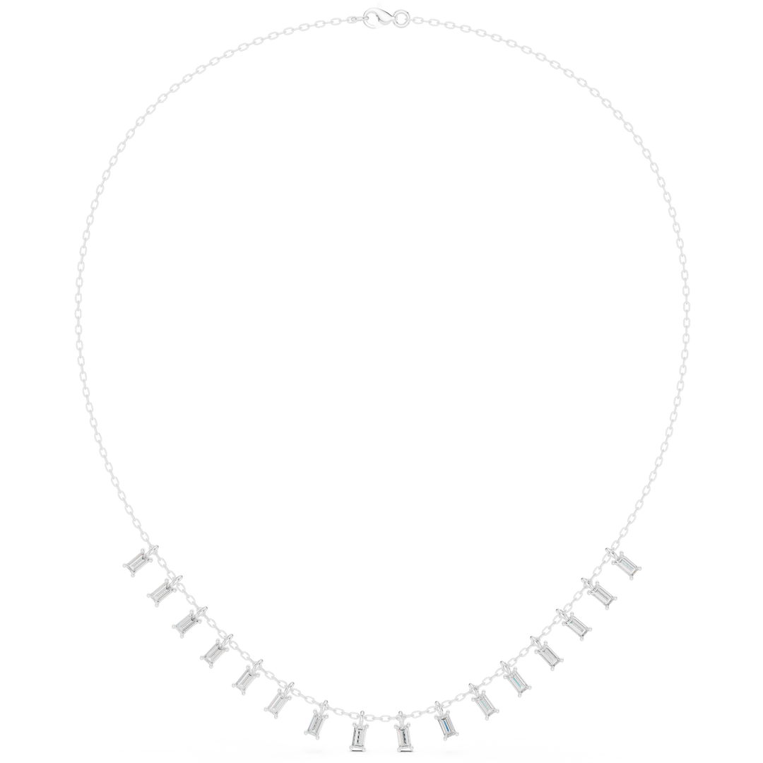 Graduated Baguette Tennis Necklace — 1.74ct