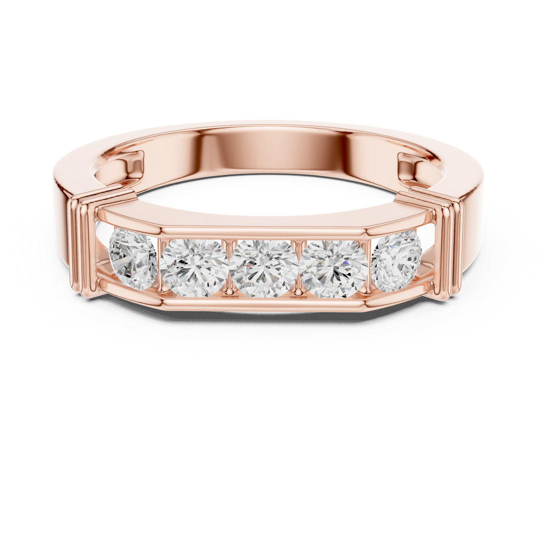 Five Stone Bar Mens Ring — 0.55ct