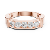 Five Stone Bar Mens Ring — 0.55ct