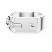 Angular Signet Mens Ring — 0.19ct