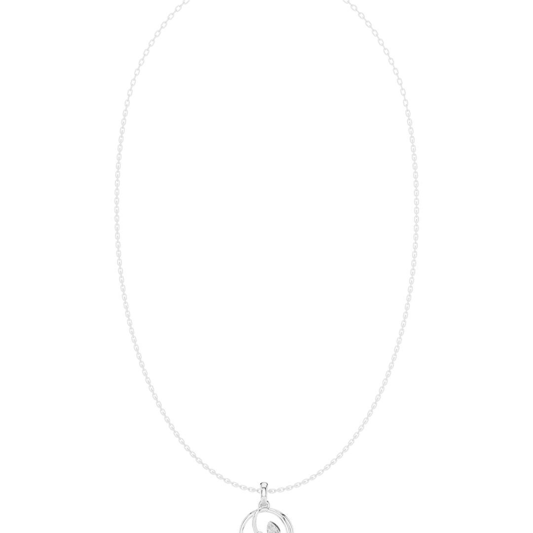 Open Circle Pendant Necklace — 0.09ct