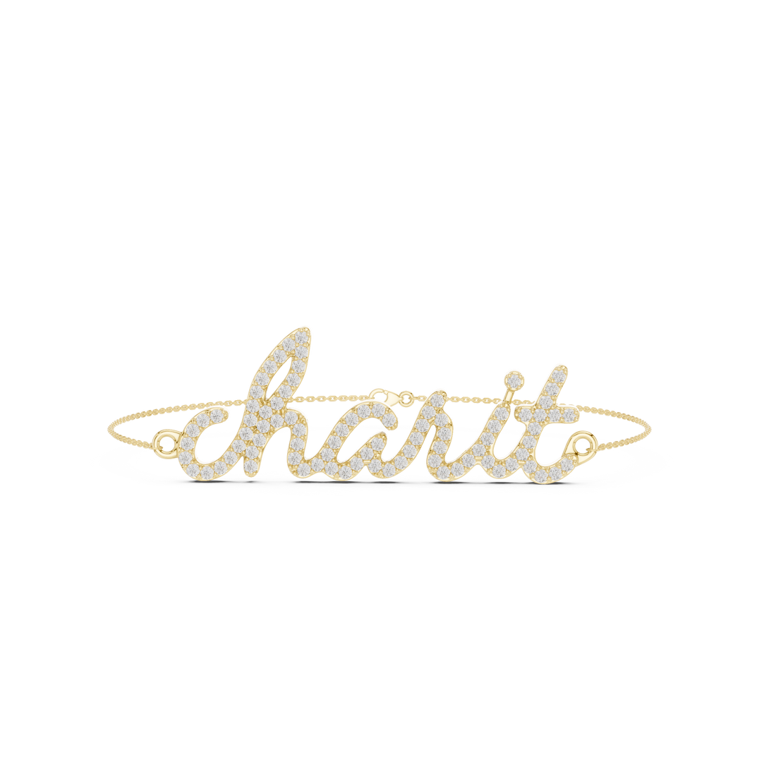 Script Nameplate Men's Bracelet — 0.85ct