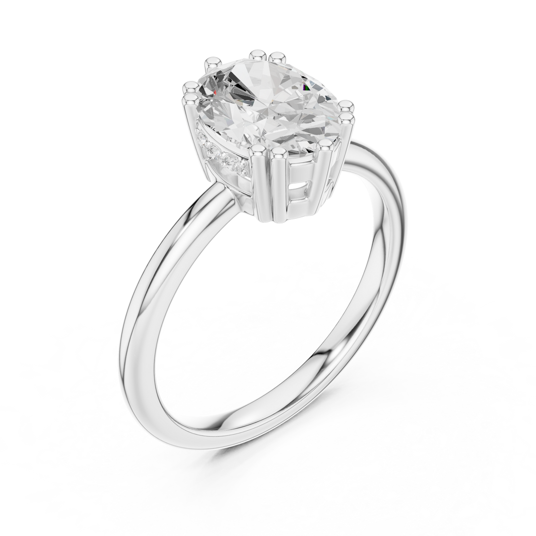 Rosalind Oval Diamond Accent Ring