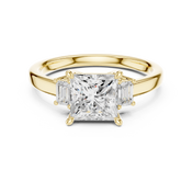 Royale Princess Cut Three-Stone Diamond Engagement Ring