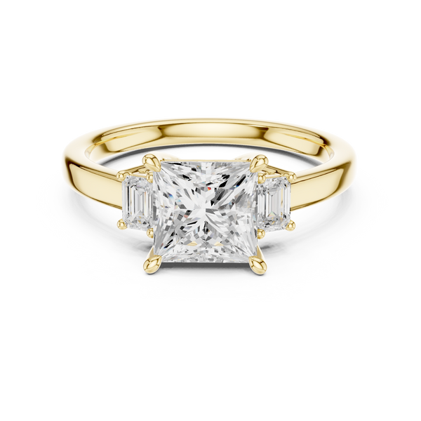 Royale Princess Cut Three-Stone Diamond Engagement Ring