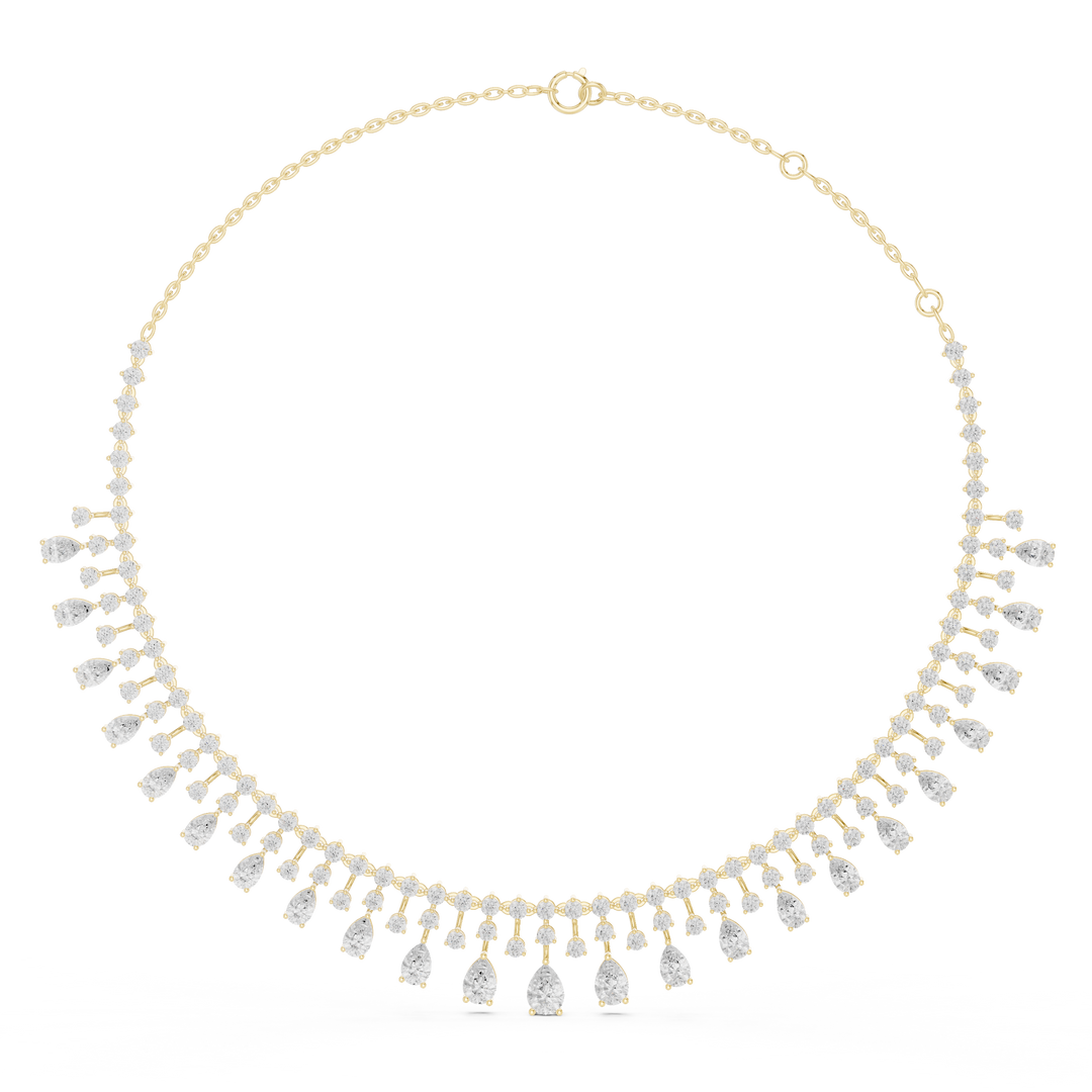 Grand Pear Fringe Necklace — 13.54ct