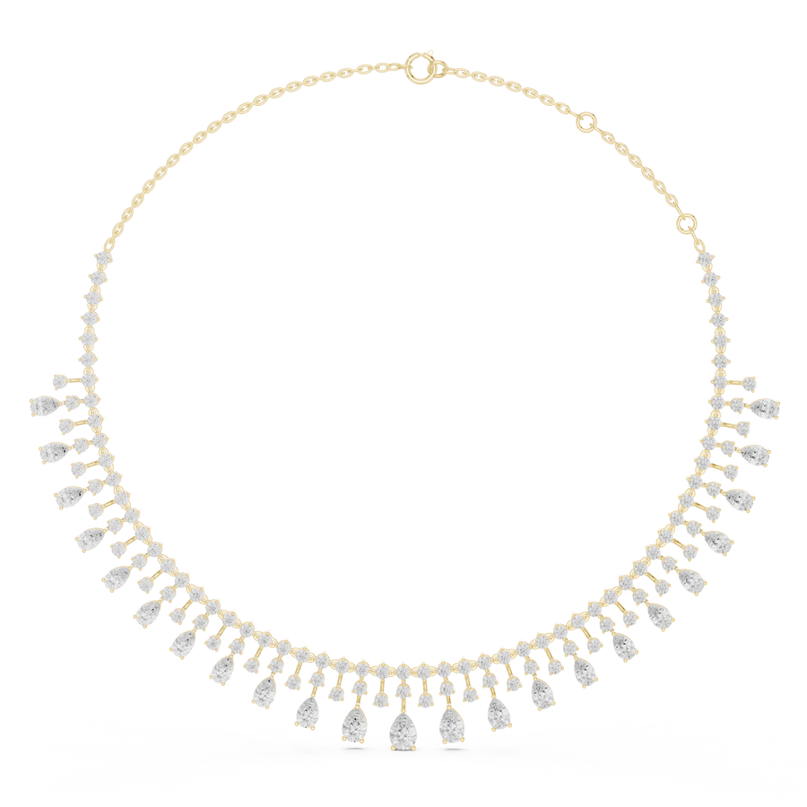 Grand Pear Fringe Necklace — 13.54ct