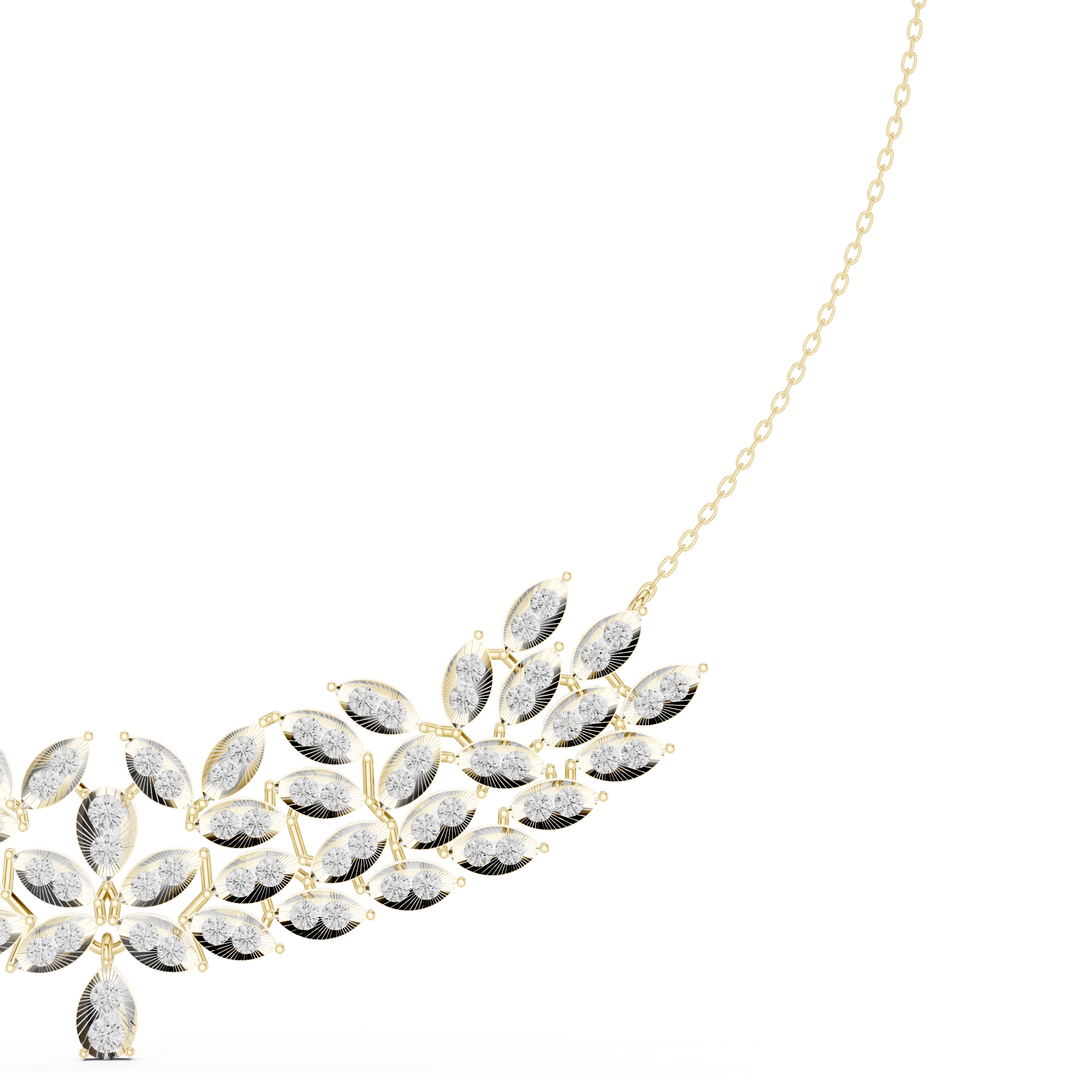 Peacock Fan Choker Necklace — 4.24ct