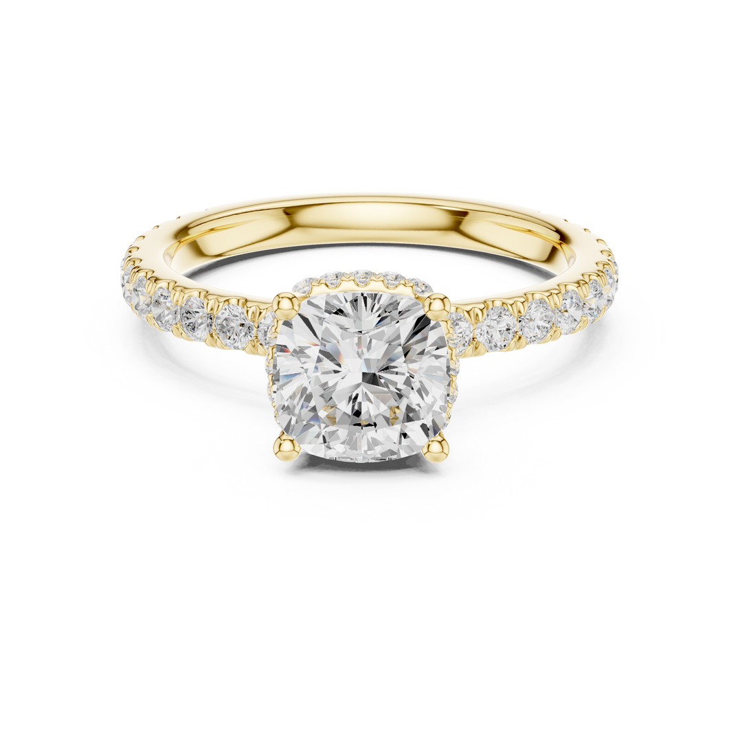 Celeste 1.50ct Cushion Diamond Halo Engagement Ring