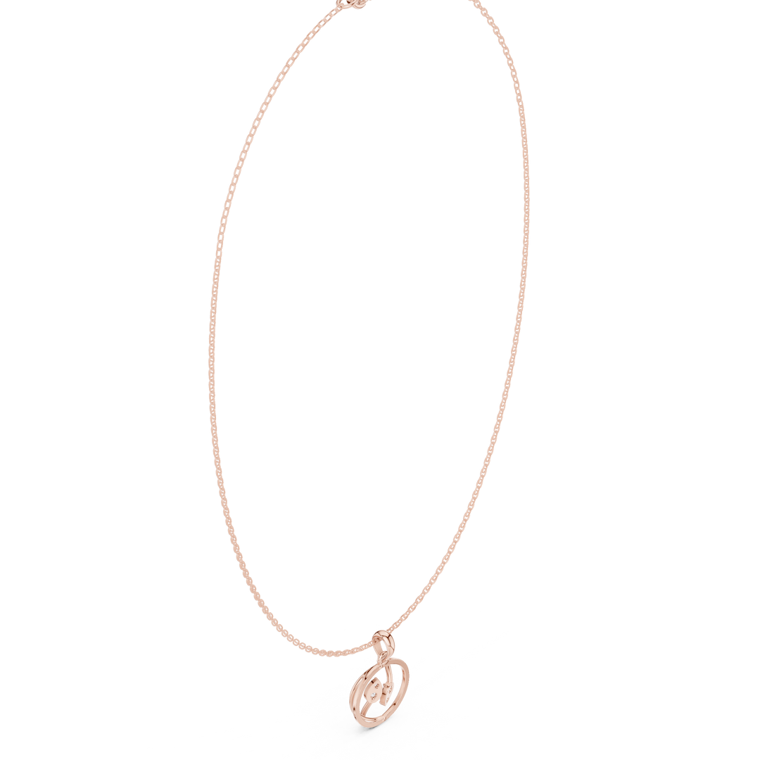 Open Circle Pendant Necklace — 0.09ct