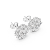 Dahlia Diamond Halo Stud Earrings