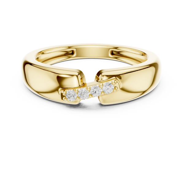 Diagonal Four Mens Ring — 0.07ct
