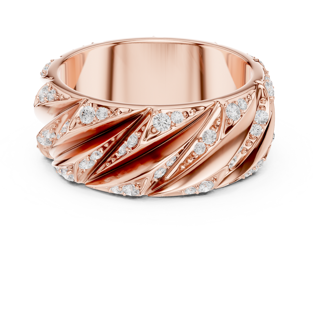 Twisted Rope Mens Ring — 0.63ct