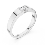 Load image into Gallery viewer, Tapered Solitaire Mens Ring — 0.30ct
