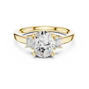 Marquette Oval Three-Stone Diamond Ring