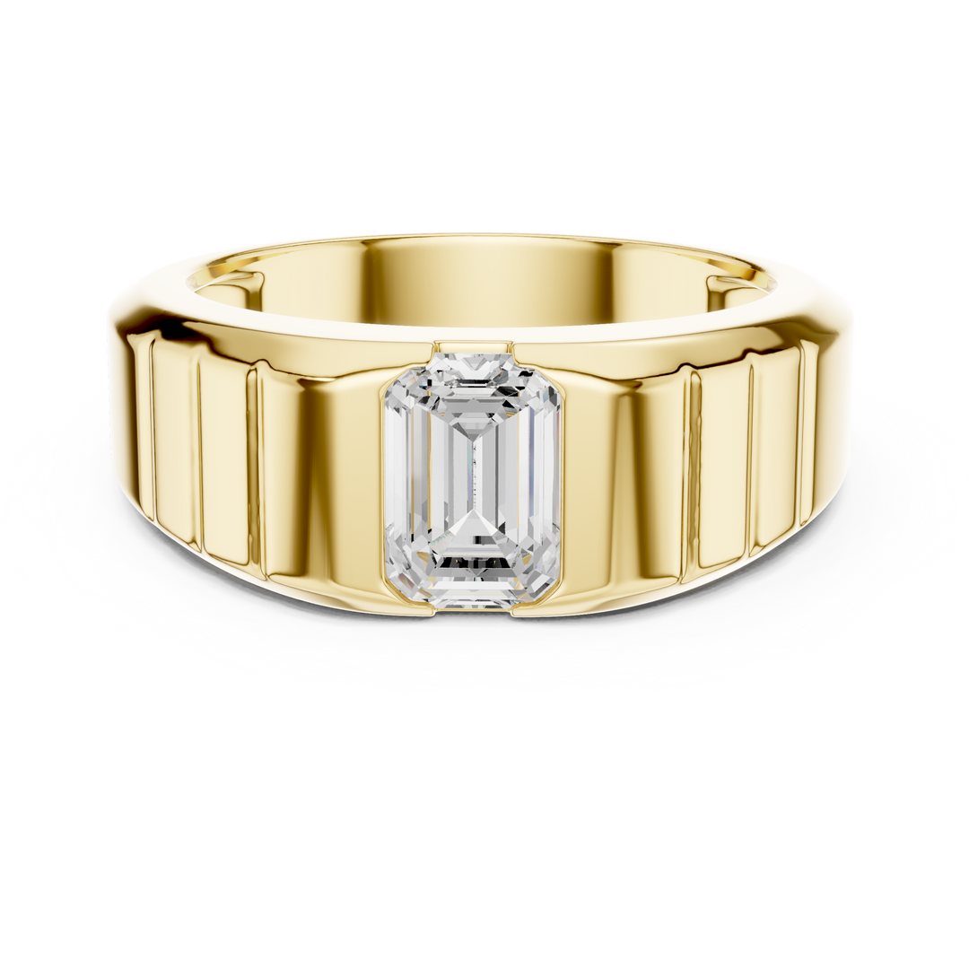 Angular Channel Mens Ring — 0.95ct