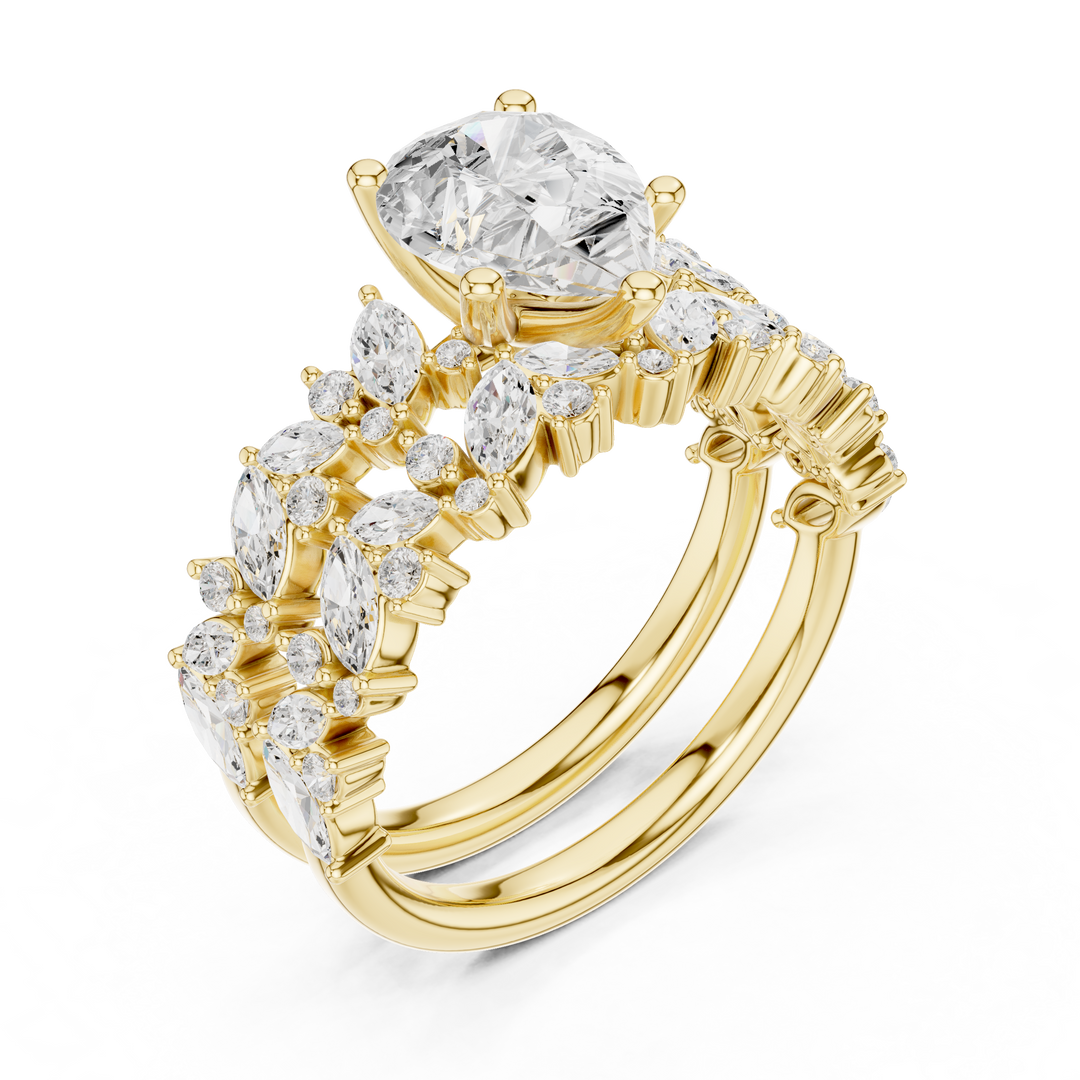 Raindrop 1.60ct Pear Shape Diamond Ring