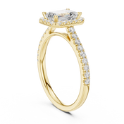 Solitaire Emerald Cut Diamond Accent Ring