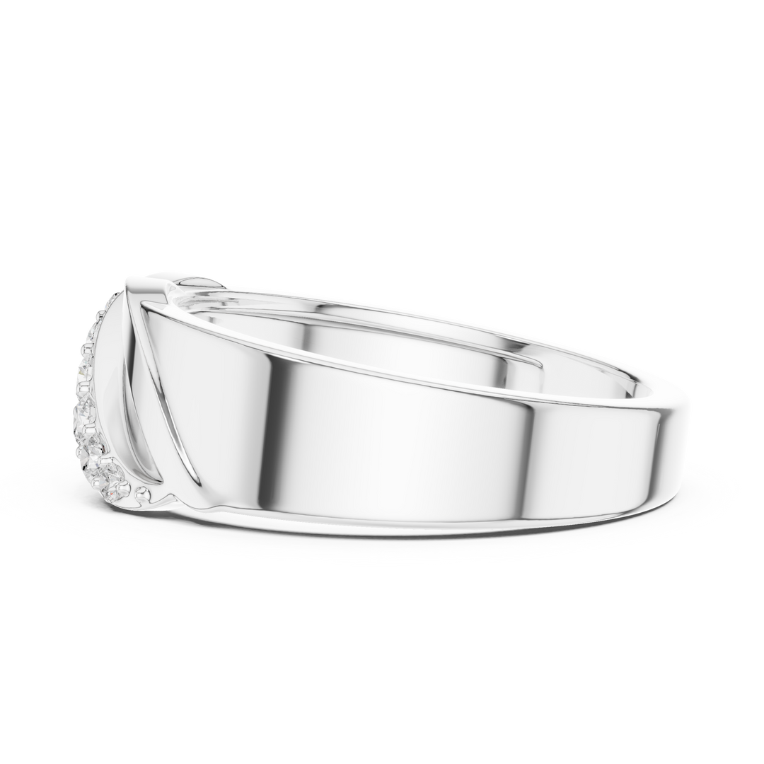 Graduated Diagonal Mens Ring — 0.14ct
