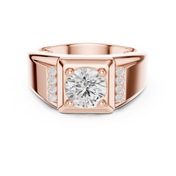 Diamond Signet Mens Ring — 1.08ct