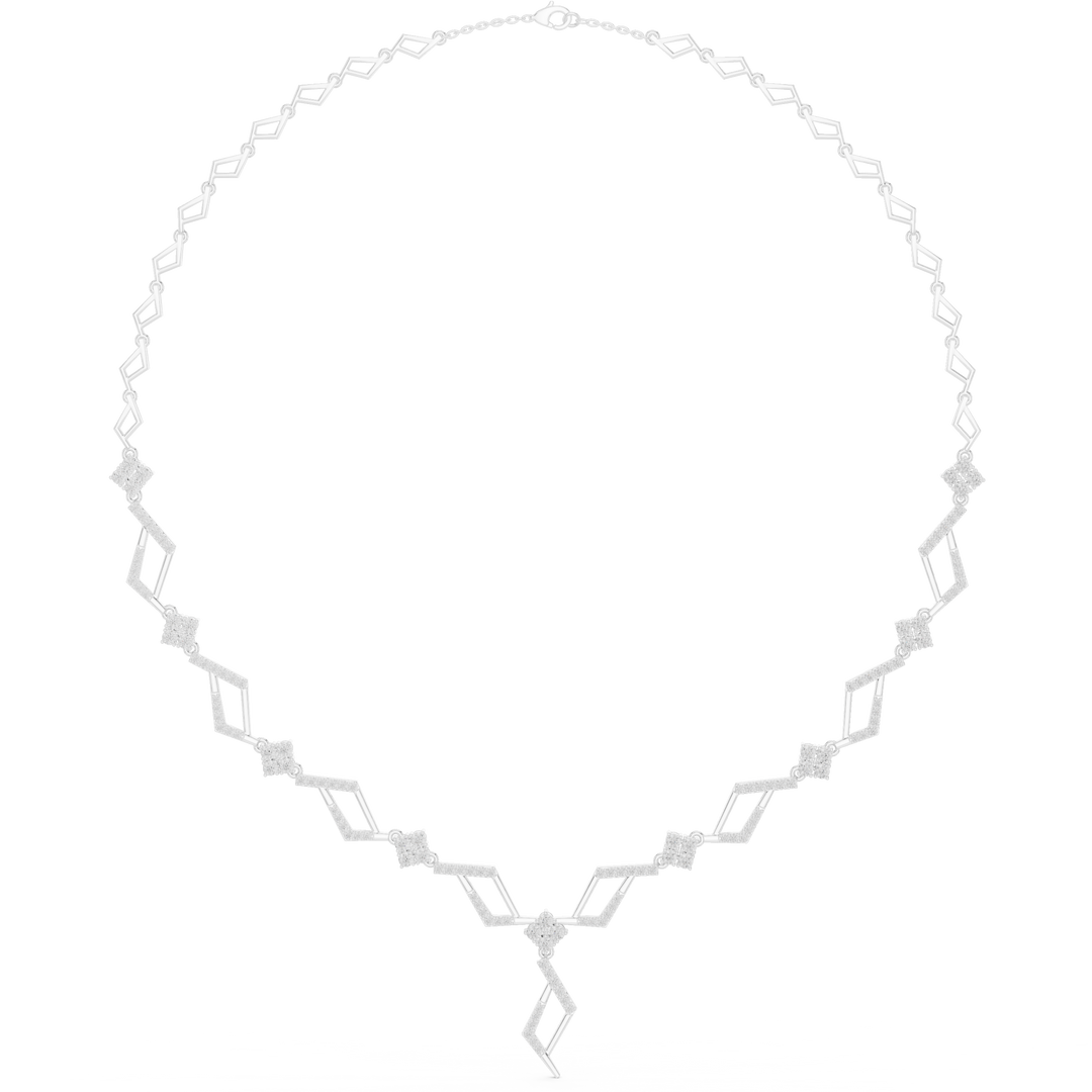 Geometric Chain Station Necklace — 2.95ct