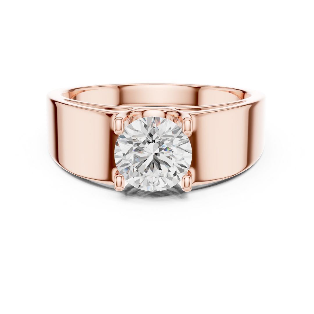 Classic Solitaire Mens Ring — 0.95ct