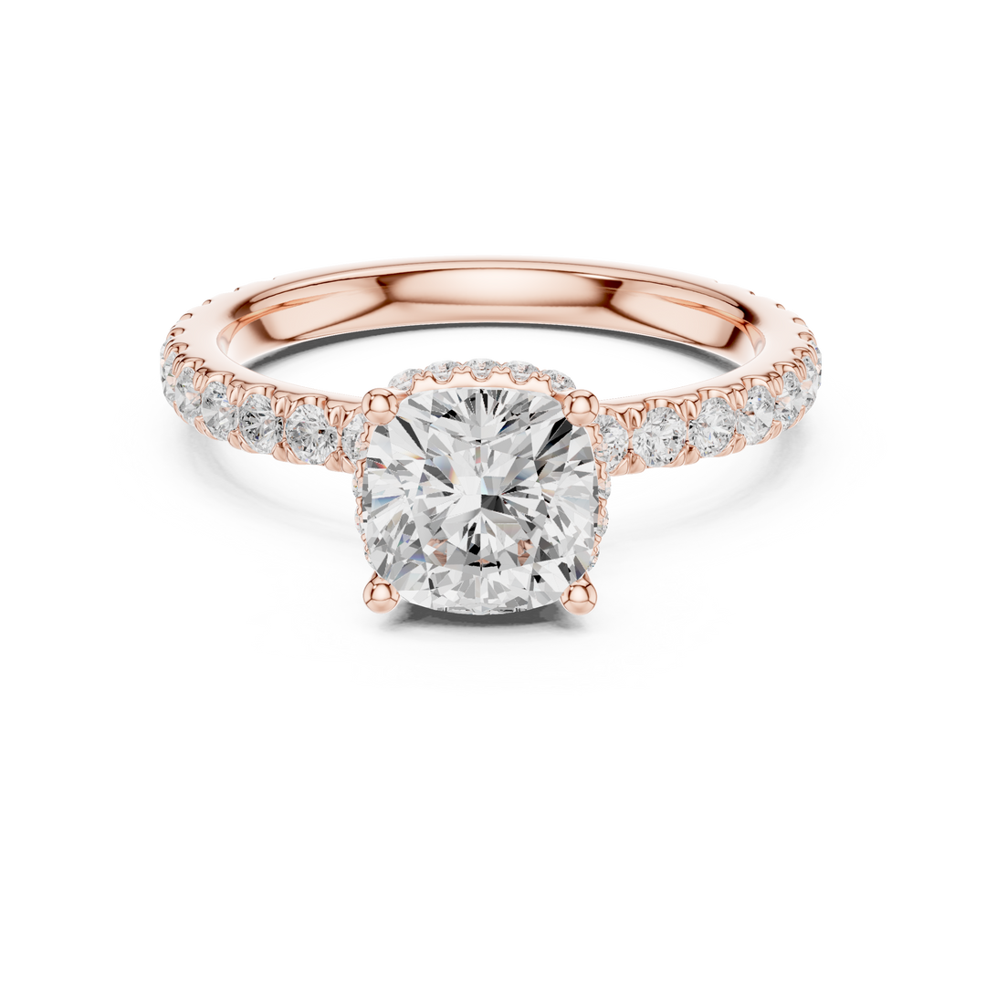 Celeste 1.50ct Cushion Diamond Halo Engagement Ring