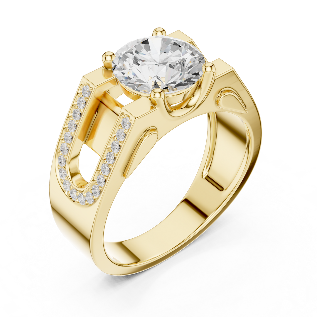 Pavé Split Shoulder Mens Ring — 1.69ct