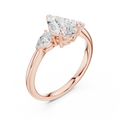 Cascade Pear Three-Stone Diamond Ring