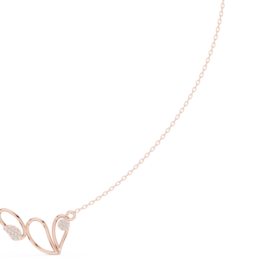 Open Heart Wirework Necklace — 0.09ct