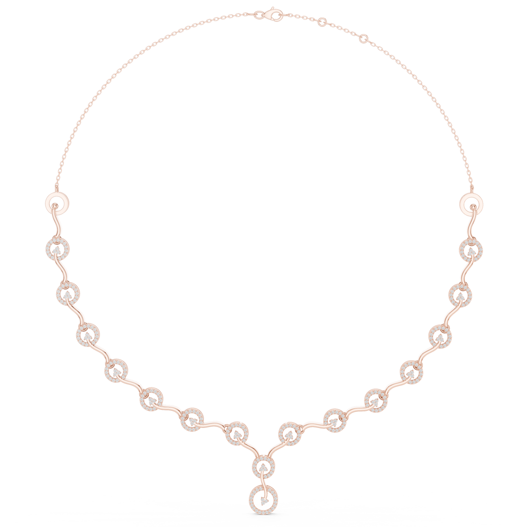 Circular Link Station Necklace — 1.47ct