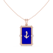 Anchor Dog Tag Pendant — 0.68ct