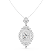 Floral Oval Drop Pendant — 7.82ct