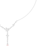 Load image into Gallery viewer, Floral Y-Drop Pearl Necklace — 0.39ct
