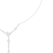 Floral Y-Drop Pearl Necklace — 0.39ct
