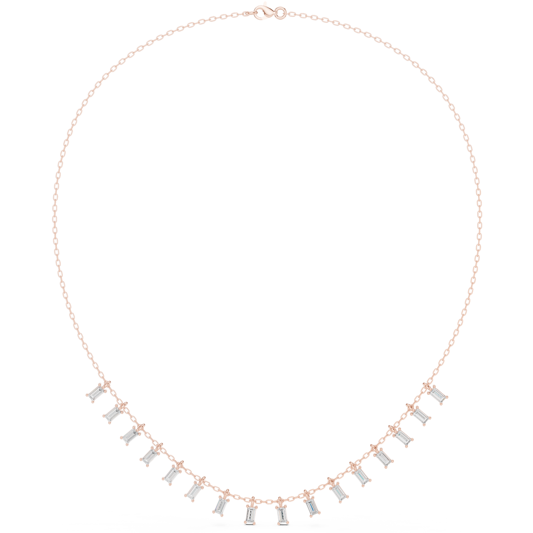 Graduated Baguette Tennis Necklace — 1.74ct