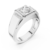Diamond Signet Mens Ring — 1.08ct